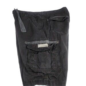 UNIONBAY Cargo Shorts Men's Size 40  Black 100% Cotton 10" Inseam Distressed